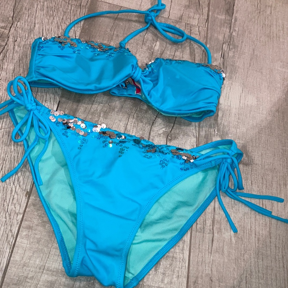 Victoria secret bandeau and cheeky bikini bottoms